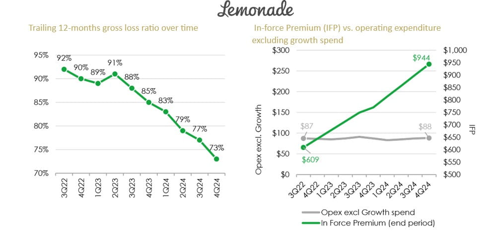 Lemonade chart ongross loss ratio and operating expenditure
